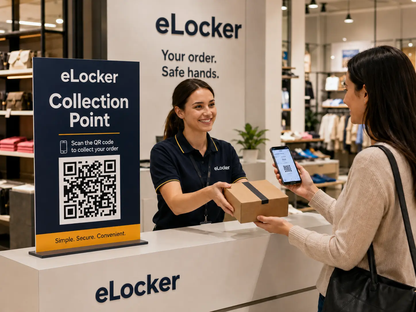 An eLocker colleague-assisted collection point for oversize and overspill orders