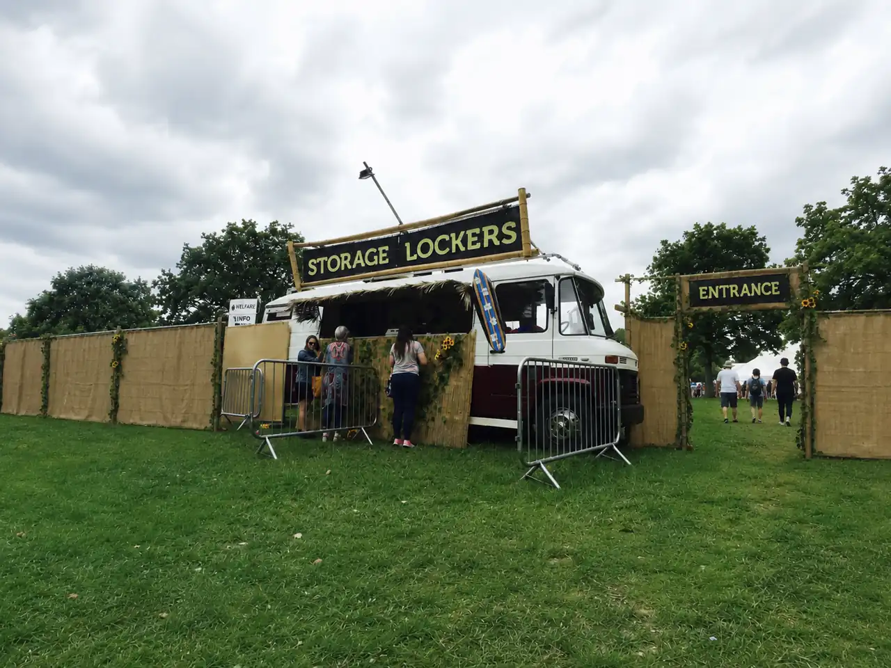 The Big Green Locker Company storage-locker van at a festival, where eLocker began