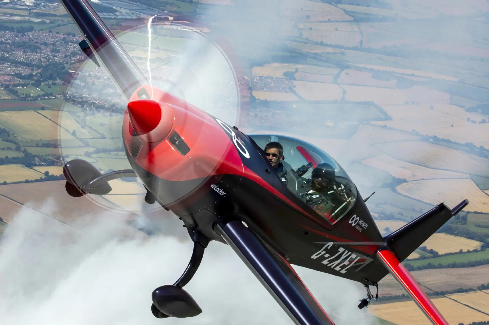 Jacob flying an aerobatic aircraft