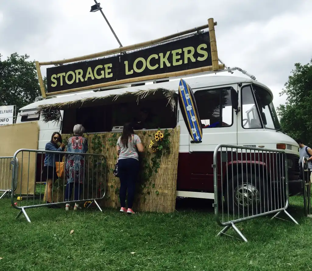 The Big Green Locker Company festival storage-locker van, where eLocker began
